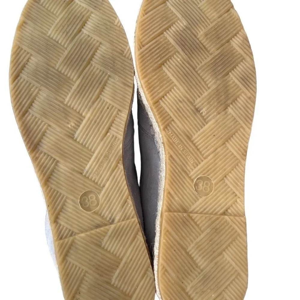 Fabiolas grey/taupe espadrille slip on loafer flat sz 38